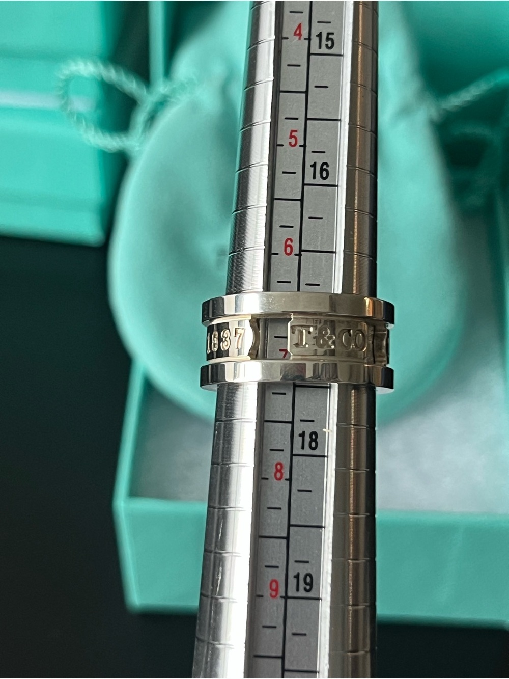 Tiffany & Co. Sterling Silver 1837 Elements T & CO Ring Size 7 - Picture 3 of 4